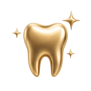 Icone dourado de clareamento dental